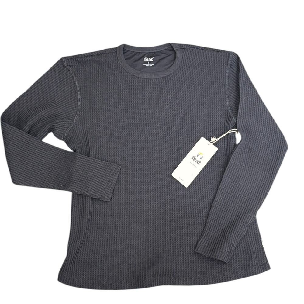 Feat Men's TreeCell Waffle Long Sleeve Shirt Charcoal Gray NEW Size Small